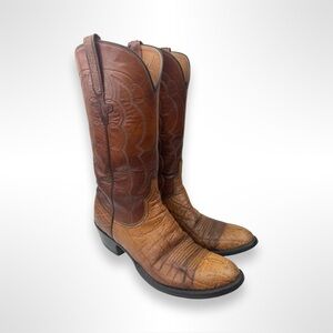 LUCCHESE vintage 80s elephant skin western boots